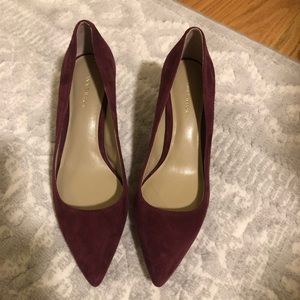 Ann Taylor Mila Burgundy Suede Heels